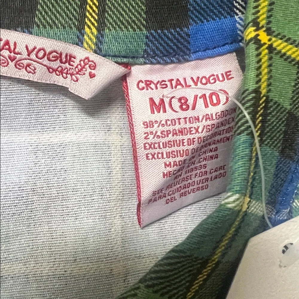 Fiorucci Blue and Green Plaid Kids Vest